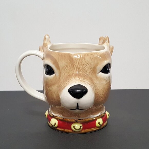 NEW RARE Williams Sonoma Twas the Night Before Christmas Reindeer Figural Mug - Picture 2 of 7